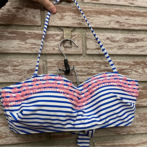 Blue, White and Pink Bikini Top - Picture 4 of 13